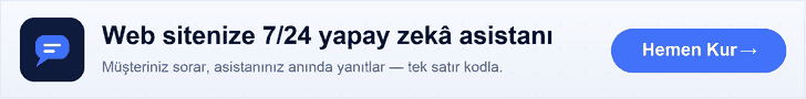 Velaris — web sitenize 7/24 yapay zeka asistanı